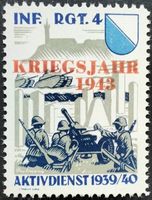 Soldatenmarken 2.WK, Infantrie Rgt 4, Aufd b.rot, Wi Inf 58a