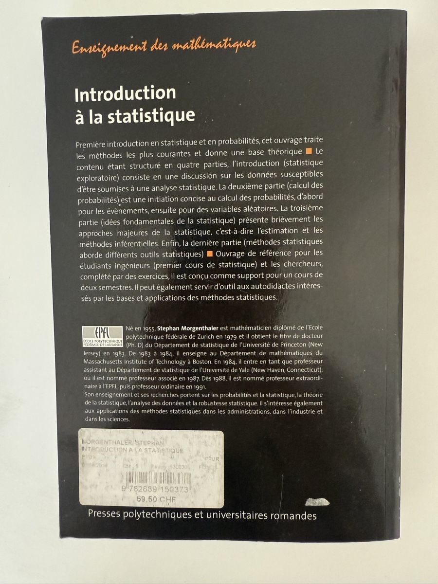 Libri: Introduction à la statistique 4e édition – Usato da Yverdon-les-Bains venduto da JoVendSesAffaires 1