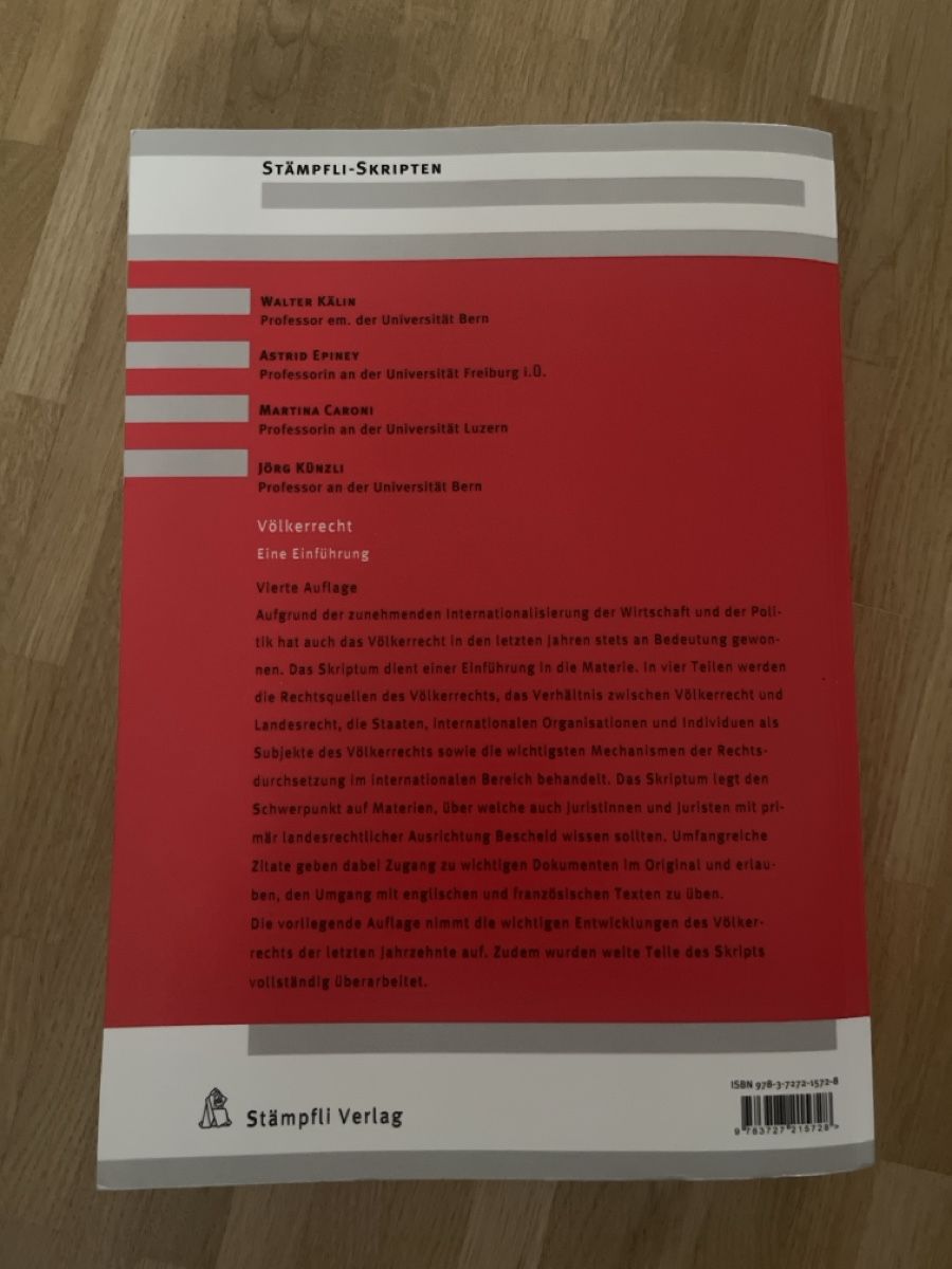 Bücher: Völkerrecht - Eine Einführung (Stämpfli) – Gebraucht aus Zollikofen von wuejo 2
