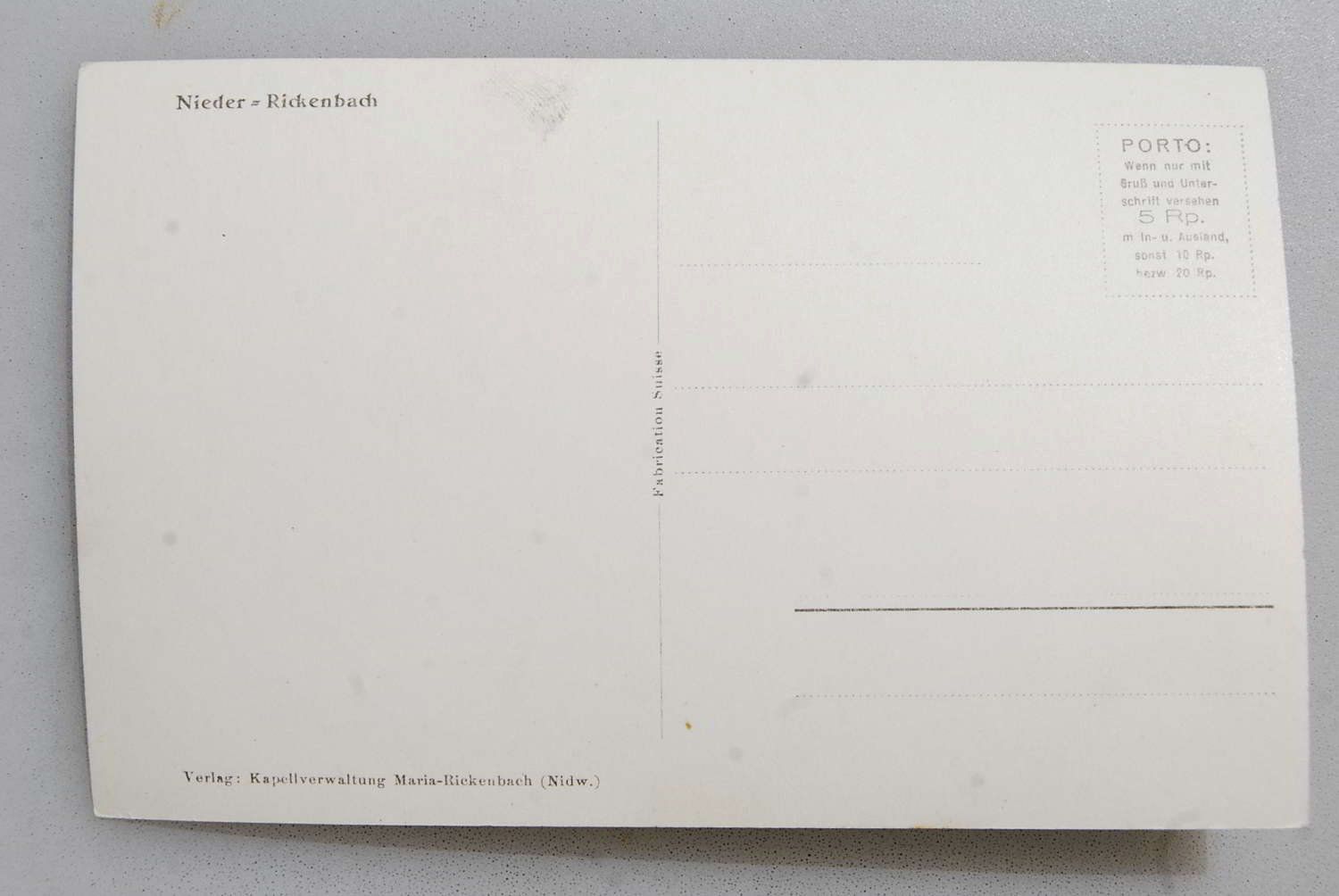 Cartoline postali: AK Nieder-Rickenbach – Usato da Rüfenacht BE venduto da Toro06 1