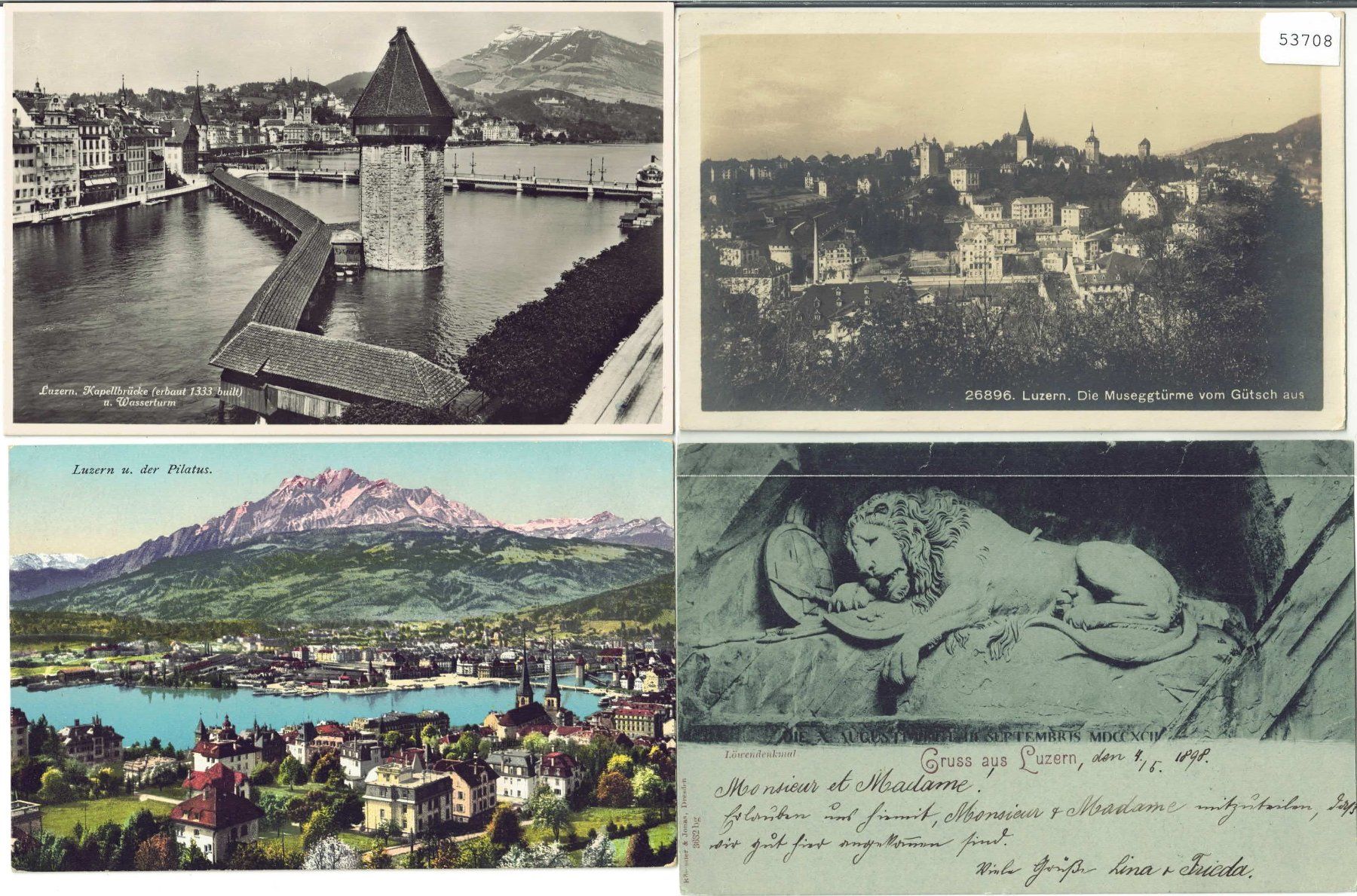 Cartoline postali: 4 AK - Luzern – Usato da Ettingen venduto da Kartenplanet