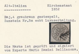 Italien-Kirchenstaat Nr.5a  Marke geprüft,signiert Zanini
