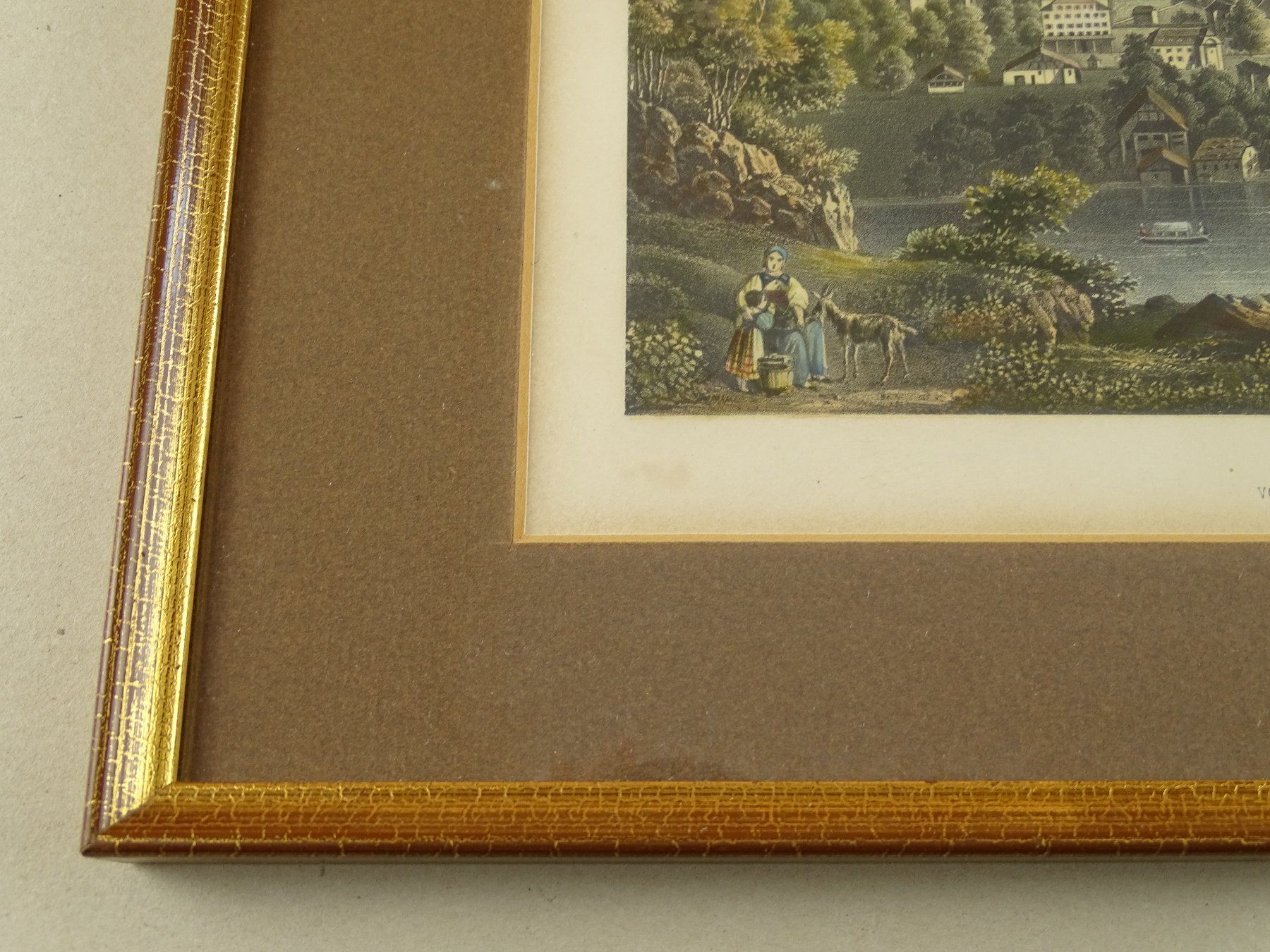 Incisioni: INTERLAKEN, LITHOGRAPHIE UM 1850 – Usato da Grüningen venduto da Kartensammler 8