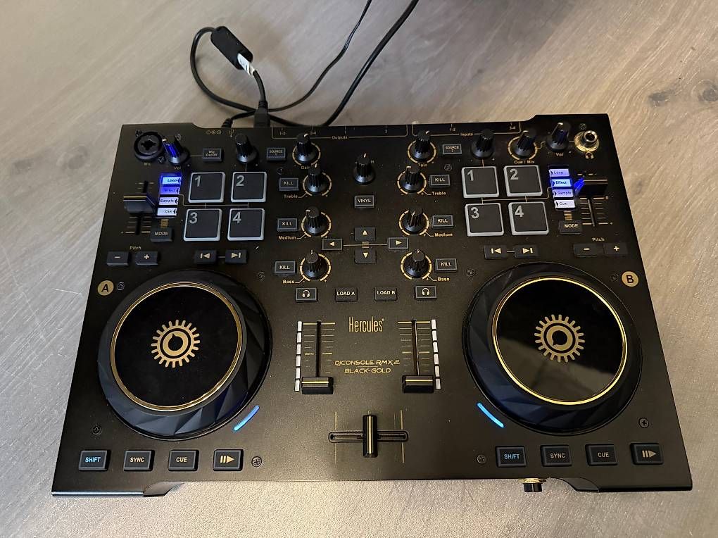 Hercules Console di mixaggio: Hercules DJ Pult RMX2 schwarz-Gold-Controller – Usato da Weite venduto da rickBAT 1