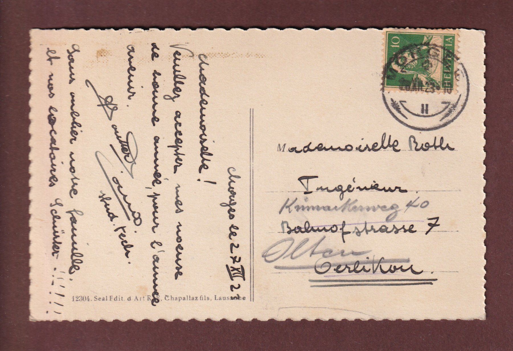 Ansichtskarten: MORGES - Dans le Port - 1923 – Gebraucht aus Pully von nicecards-shop 1