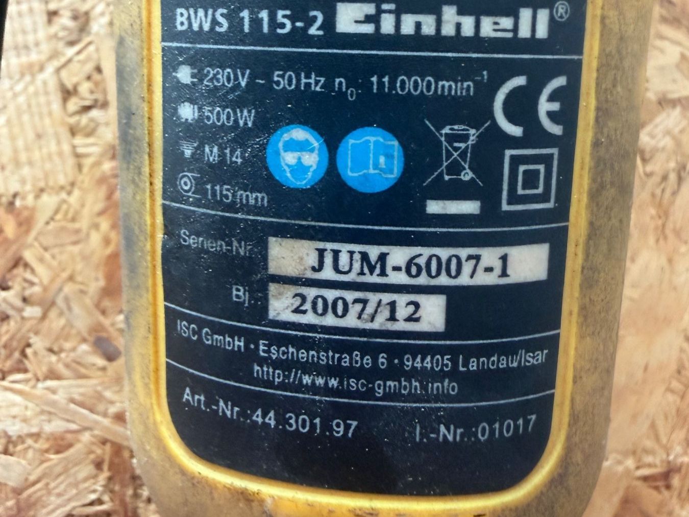 Einhell Schleifen & Polieren: Winkelschleifer Einhell BWS 115-2, Schleifer, Maschine – Gebraucht aus Bubikon von Simbeli 1