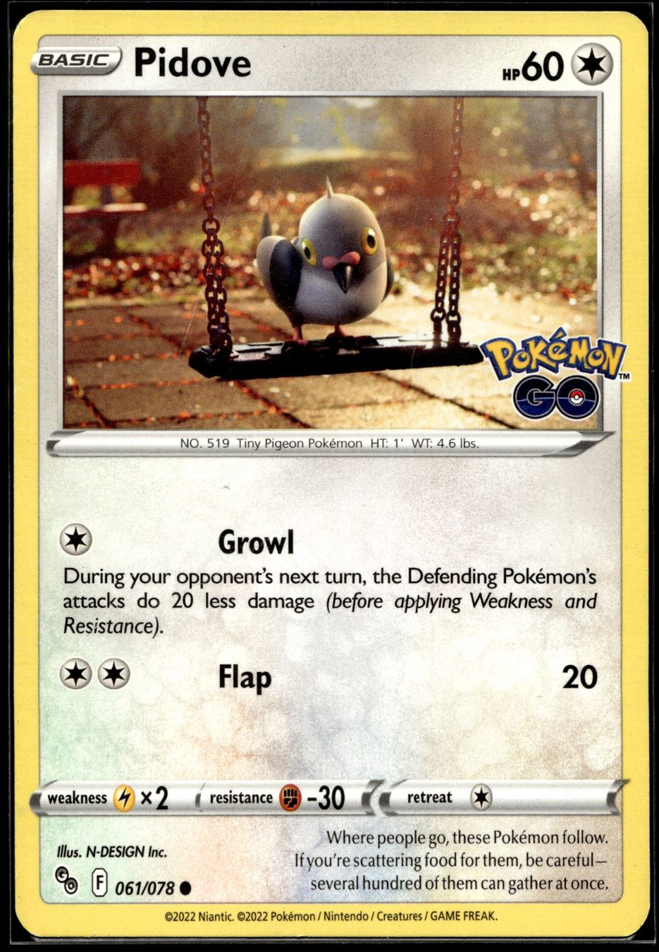 Pokémon Sammelbilder & Trading cards: Pidove (PGO EN 061/078) – Gebraucht aus Affoltern am Albis von Chiesa_5
