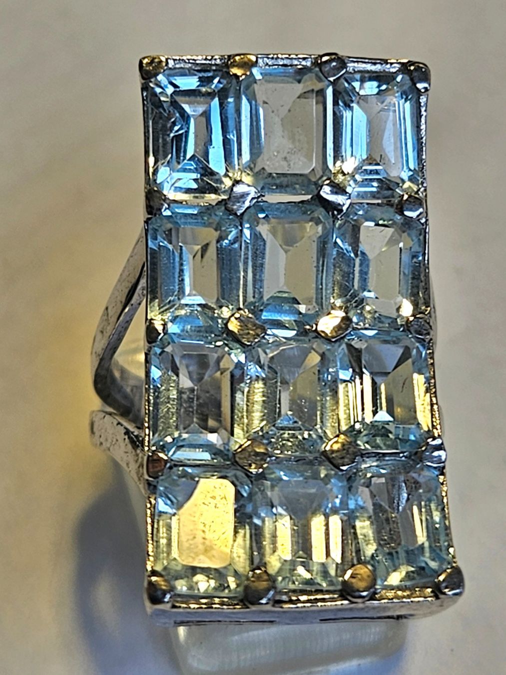 Anelli: Ring Silber blau Topas Steine Grösse 54 – Nuovo (secondo la descrizione) da Zürich venduto da adriben
