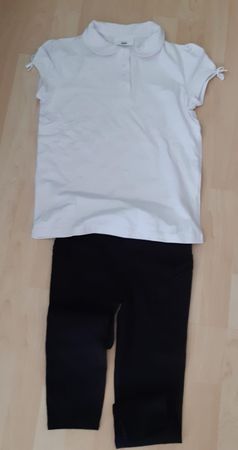 Mädchen Polo+Leggins, Gr.L, Marke: NEXT SCHOOL+ALL IM MOTION