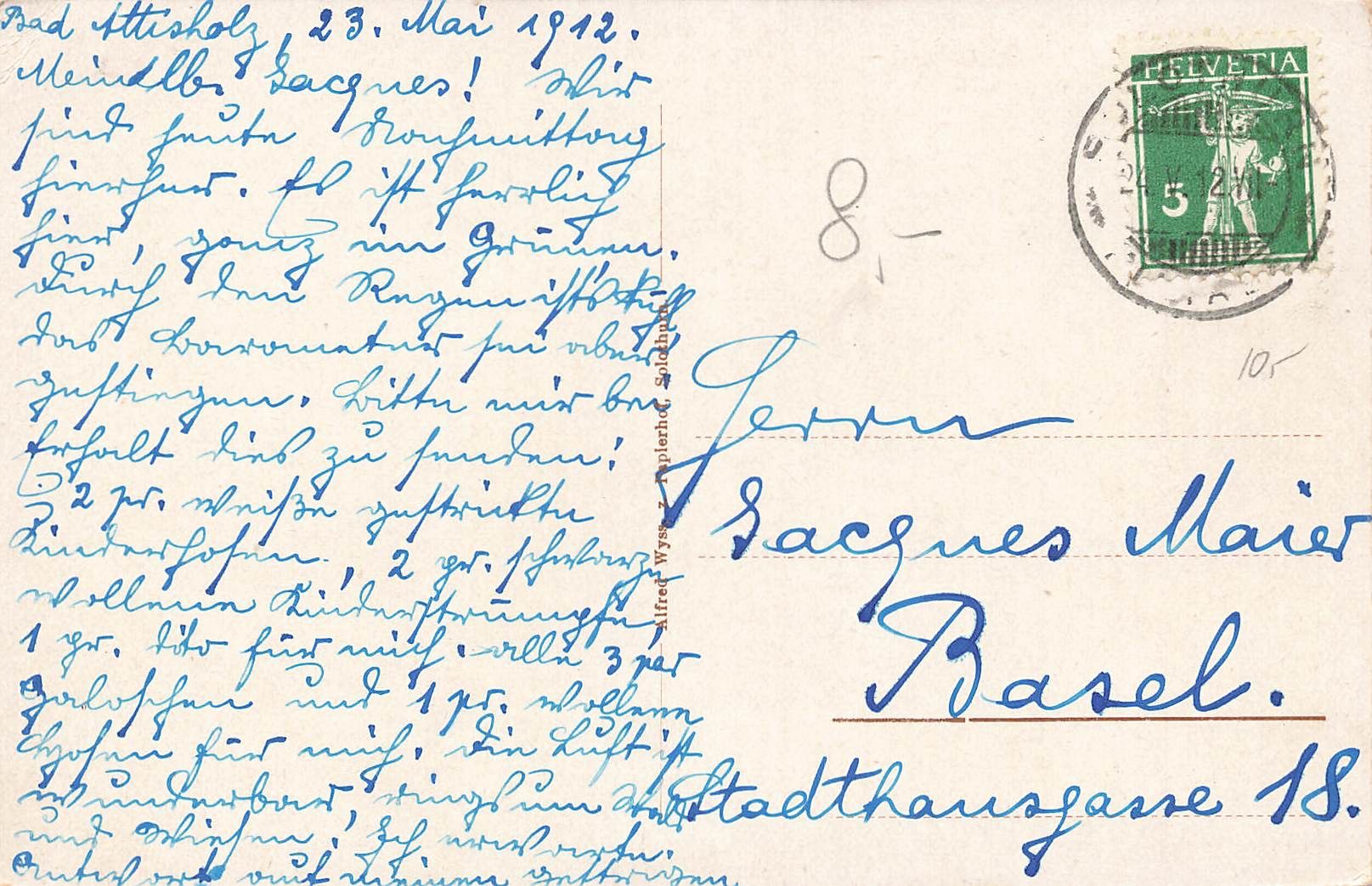 Cartoline postali: Bad Attisholz bei Solothurn (SO) – Usato da Biasca venduto da Blenio71 1
