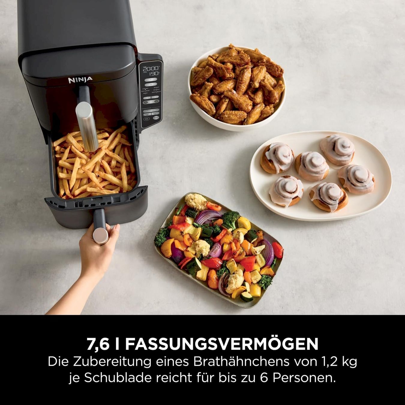 Elettrodomestici da cucina: Ninja SL300EU Heißluftfritteuse 7,6 L – Nuovo e nell'imballaggio originale da Bottighofen venduto da zaap 4