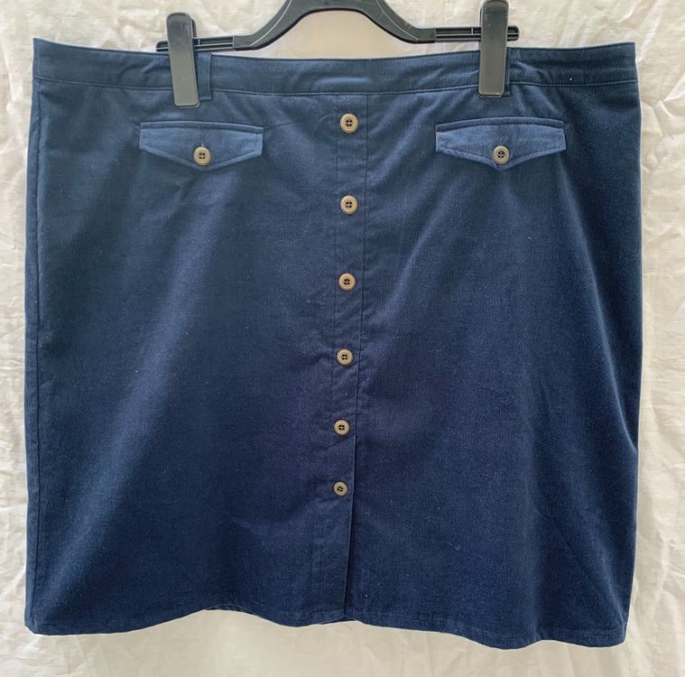 Mini Jupe Velours Côtelé Boden - Bleu Marine - Taille 12 - Poches Latérales - Occasion