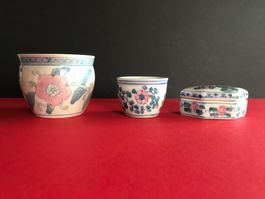 China Porzellan Topf Dose Töpfchen Dekoration Sammlung 3St_1