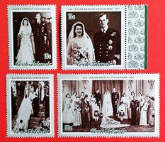 GROSSBRITANNIEN COOK ISL. QUEEN ENGLAND SILVER WEDDING 1972