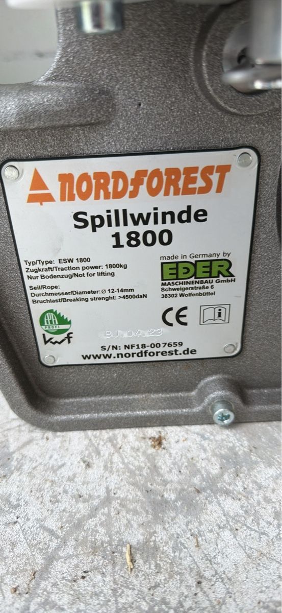 Forst Seilwinden & Rückzangen: Nordforest Spillwinde 1800 – Neu (gemäss Beschreibung) aus Hünenberg von Ganzenandere 1