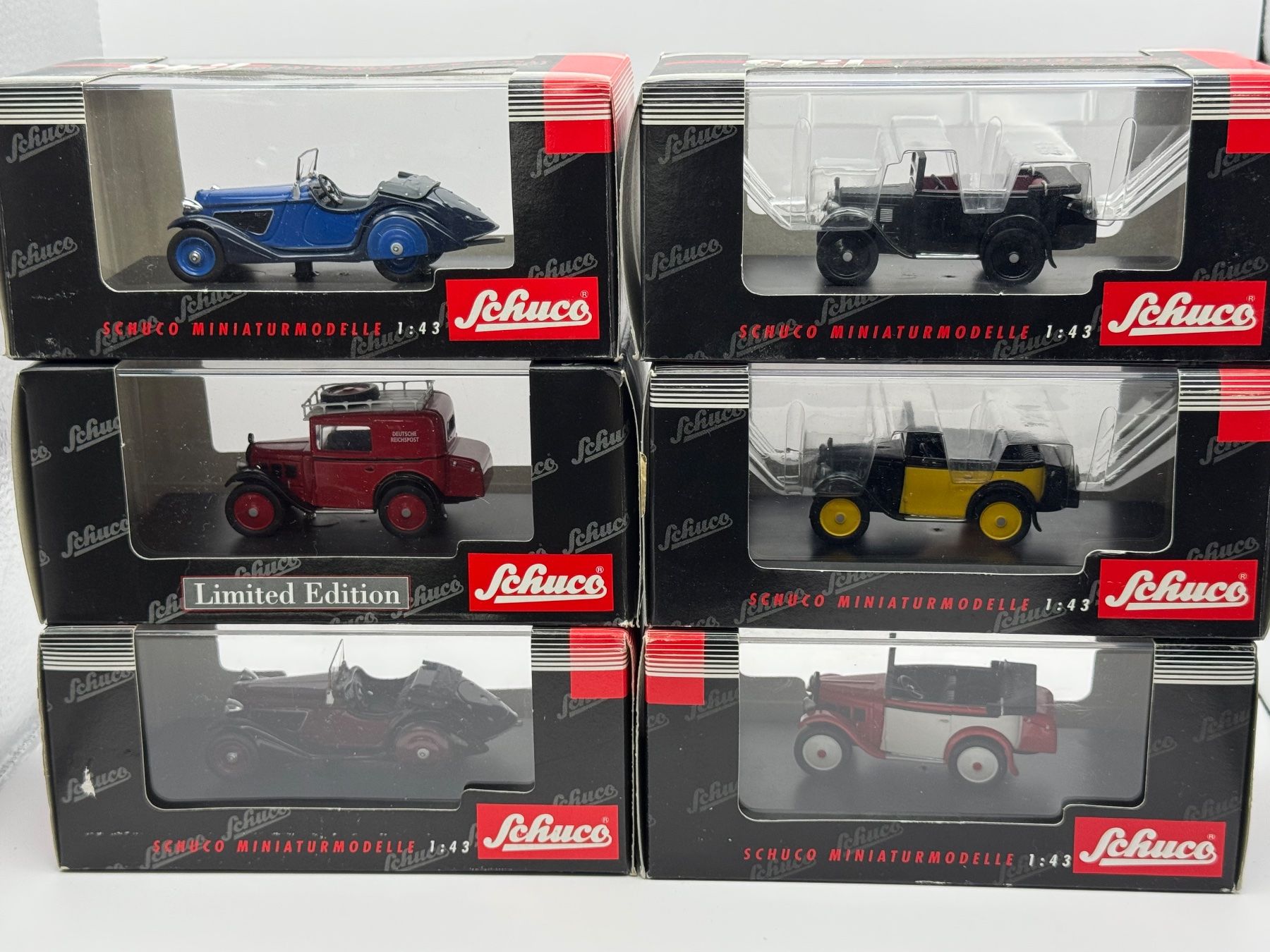 Schuco Modellautos: 6 Schuco Modellautos 1:43, Oldtimer, in Original Box – Gebraucht aus Luzern von Cabriolet