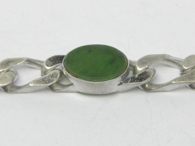 Bracciali & Braccialetti: Antik Armband Panzer Kette Silber 835 Nephrit Jade – Usato da Ermatingen venduto da Decovin 5