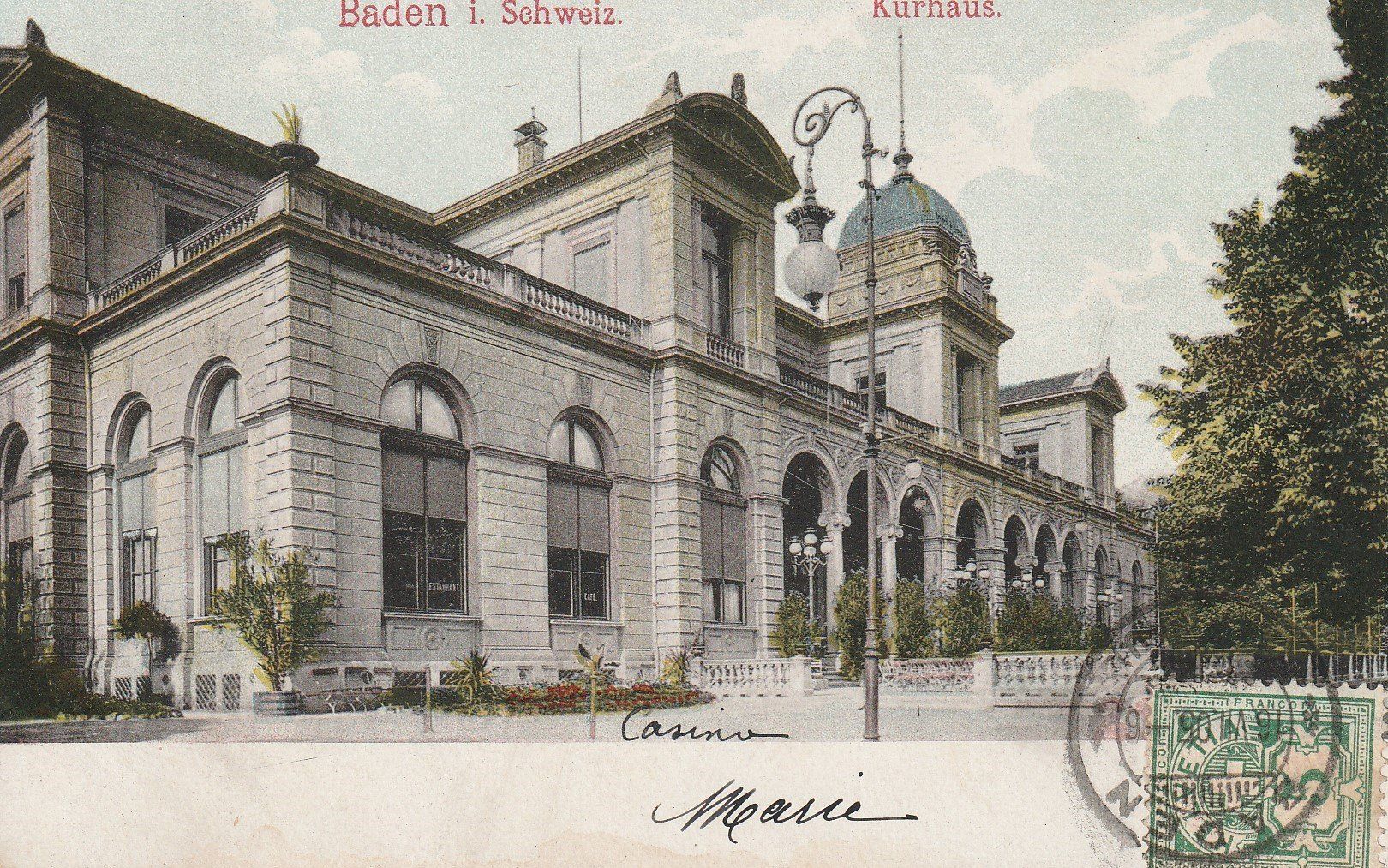 Cartoline postali: AK Baden - gel. 16.7.1905 – Usato da Fribourg venduto da schnalla92
