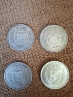 4x 5 Franken Münzen Schweiz 1933, 1954, 1967, 1954
