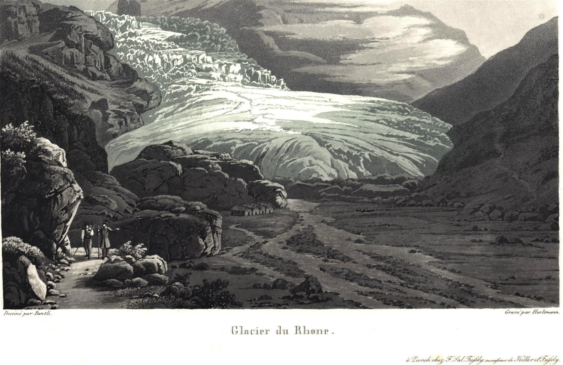 Stiche: Rhonegletscher  Aquatinta von Bantli – Gebraucht aus Rafz von Helvet32 1