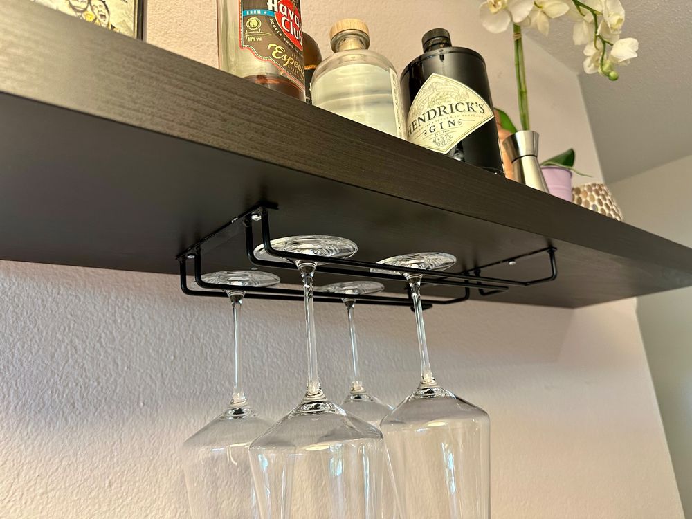 ENOTECA Weinflaschen- Wandregal, Schwarz-braun - (BS-2