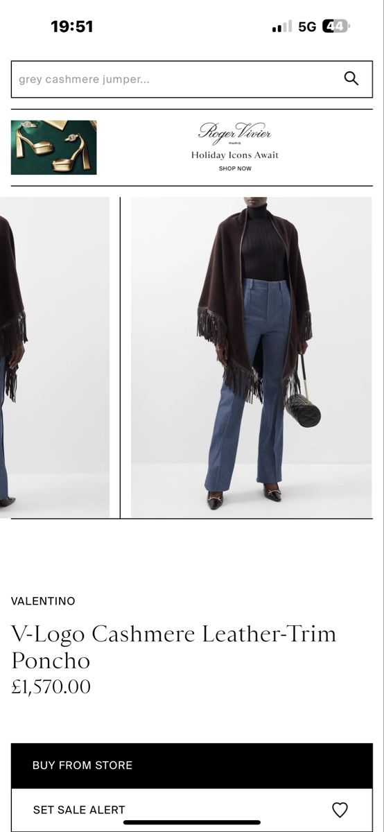 Valentino Altro in Moda donna: Poncho Valentino Cachemire/Cuir Franges, Taille U – Nuovo (secondo la descrizione) da Morges venduto da sandy069 6