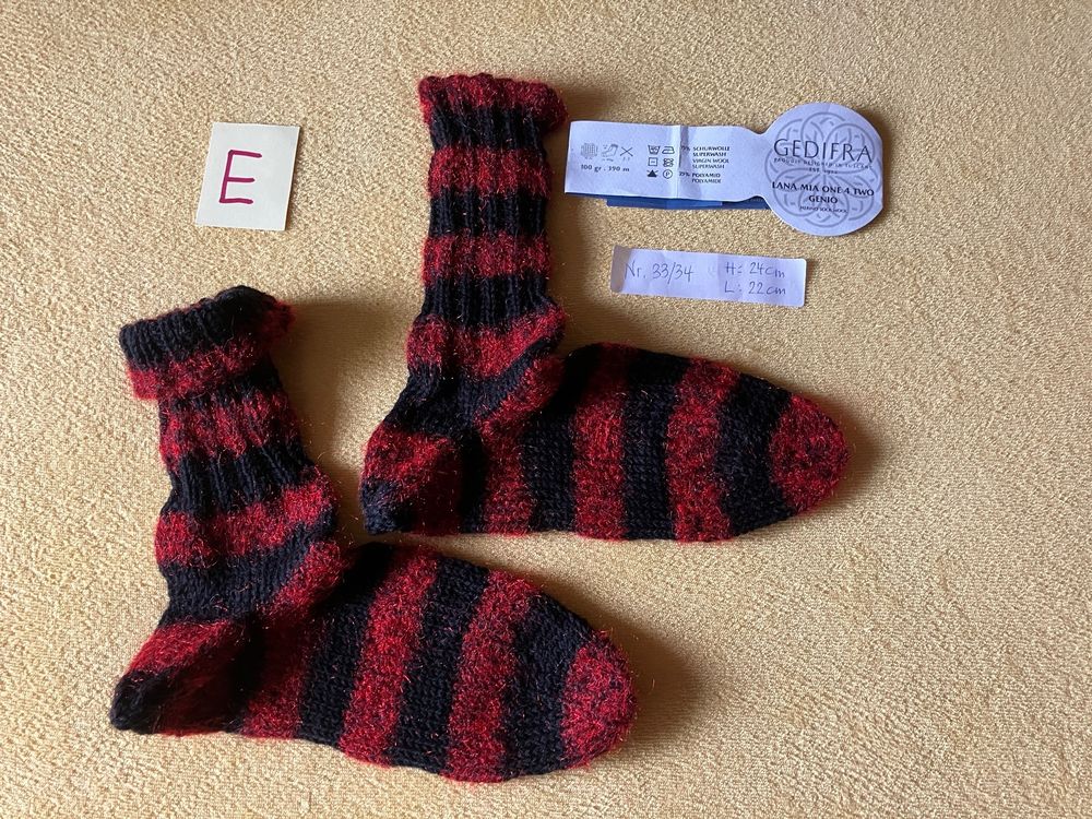 Neue handgestrickte Socken zur Auswahl Gr. 33/34 5