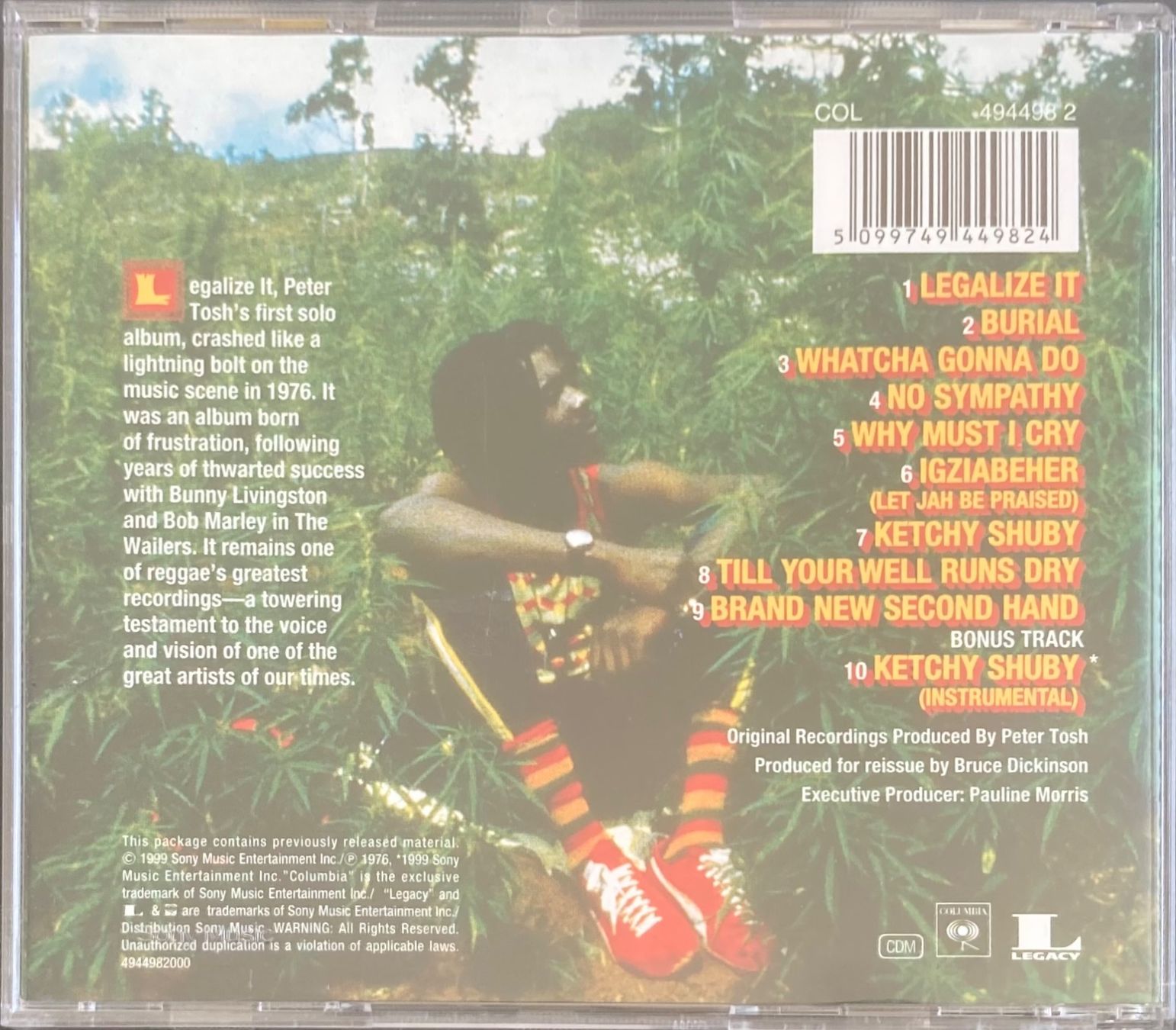 CD: PETER TOSH - LEGALIZE IT – Usato da Poliez-Pittet venduto da Newtown-Records 1