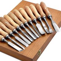 12-teilig Stechbeitel Set in Holzkiste Schnitzset