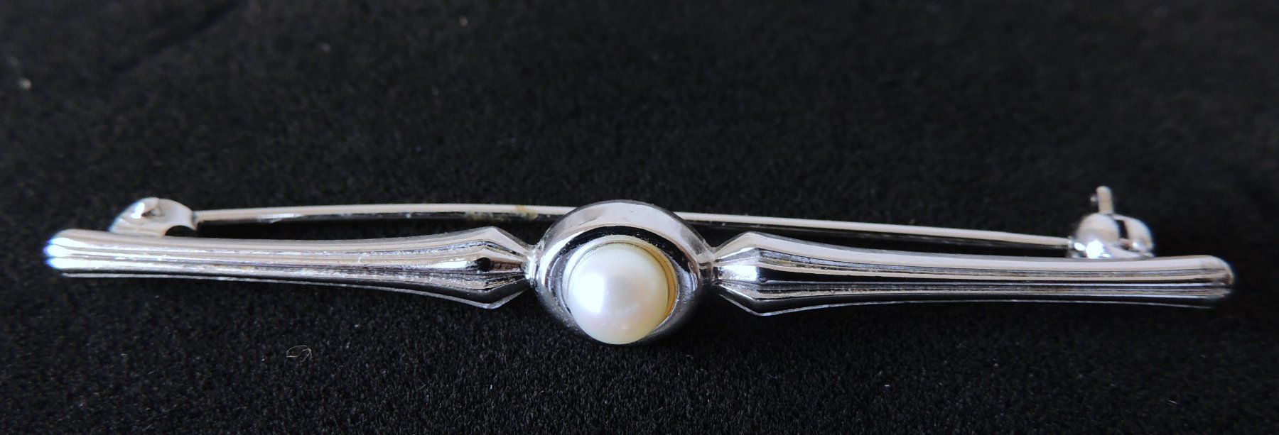 Spille & Fermagli: Rhodinierte Silber 925 Brosche mit Zuchtperle – Usato da Waldenburg venduto da schaller707