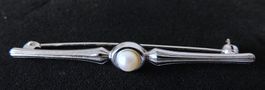 Rhodinierte Silber 925 Brosche mit Zuchtperle