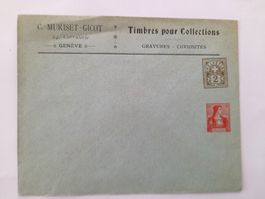 Ganzsache mit 2 Wertstempeln - C.Muriset, Genf - ungel.