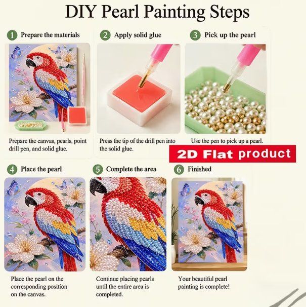 Bastelsets: Diamond Painting Perlen Papagei-8-Perlen-726 – Neu und originalverpackt aus Obergösgen von Diydiamant 4