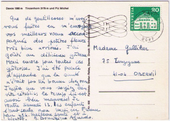 Cartoline postali: Davos - Tinzenhorn + Piz Michel – Usato da Binningen venduto da Mountainrider 1