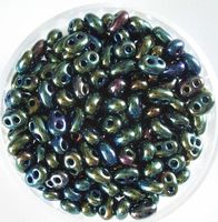 Twin Beads Grün irisierend 2,5x5 mm