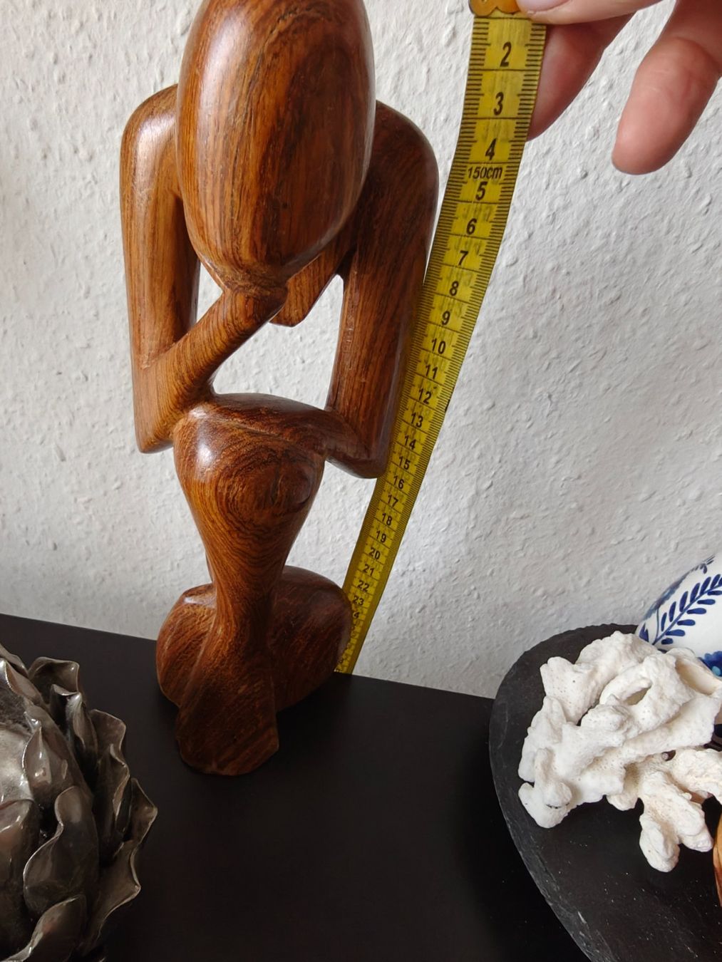 Figuren: Handcarved MCM wood Thinker – Gebraucht aus Geneve von readycat 4