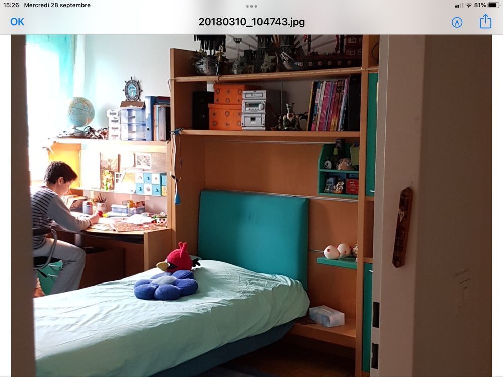 Letti: Lit avec bibliothèque intégrée - ligne italienne de qualité – Usato da Genève venduto da Mazelyne 4