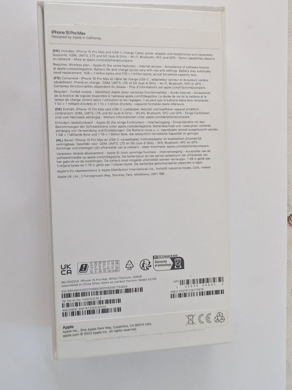 Apple Telefoni cellulari / Smartphones: Iphone 15 pro max 256 GB, blanc titane, comme neuf – Nuovo (secondo la descrizione) da vevey venduto da nicbu 8