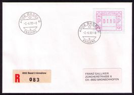 ATM 3_4002 BASEL 2_Einschreiben 0110-Wert_2.6.80_Orts-FDC !!