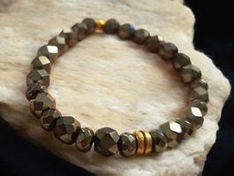 Funkelndes Armband Hämatit & Bronze