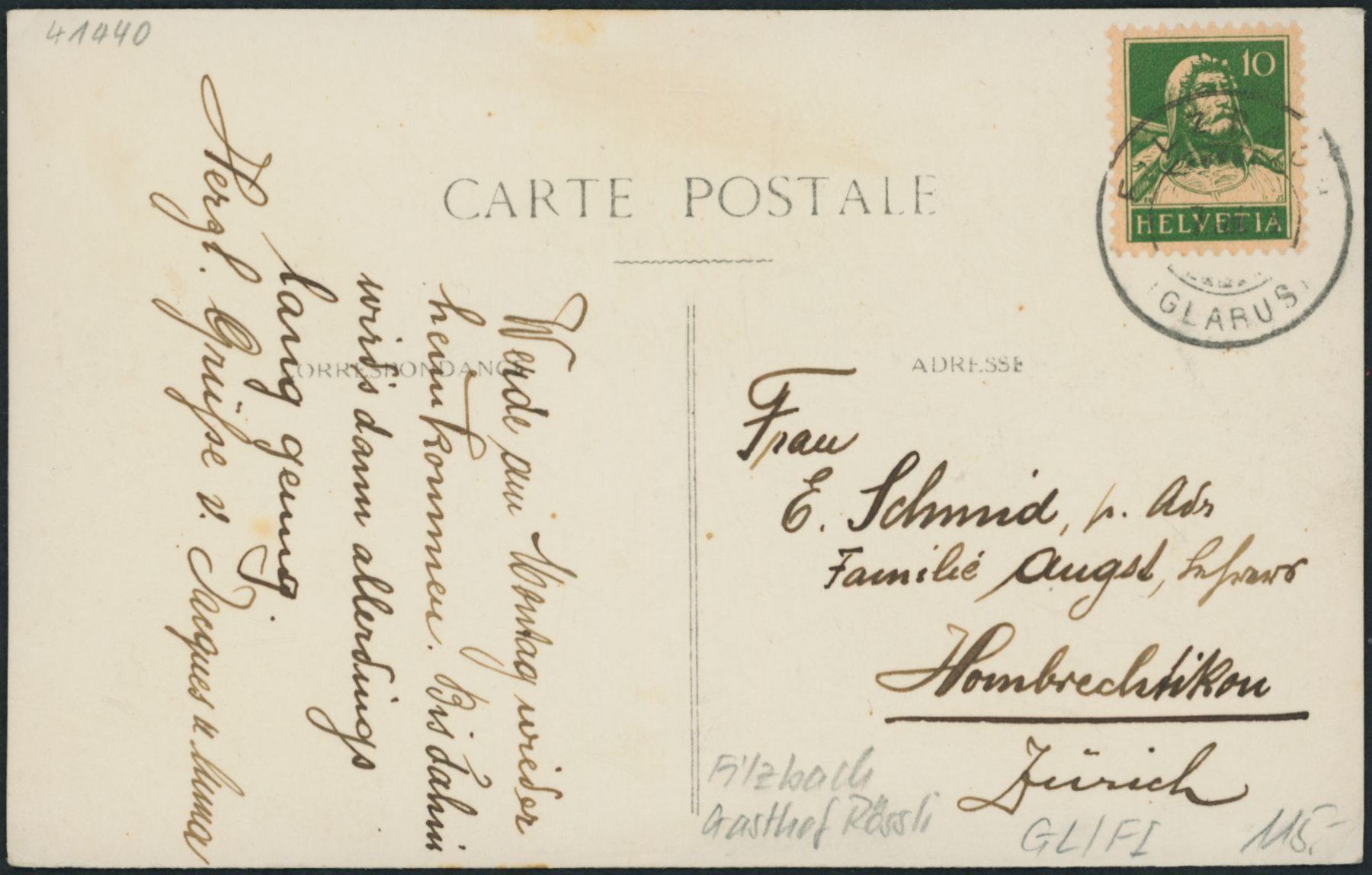 Cartoline postali: GL Filzbach – Usato da Schindellegi venduto da dolpitz 1
