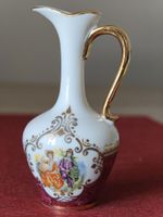 Porzellanvase Rosa Marmorierung und Gemalter Szene von Seve