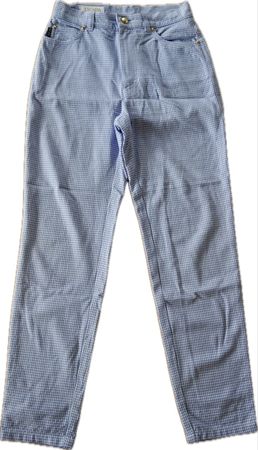 Vintage Escada Hose, hellblau/weiss kariert, Gr. 38, Top!