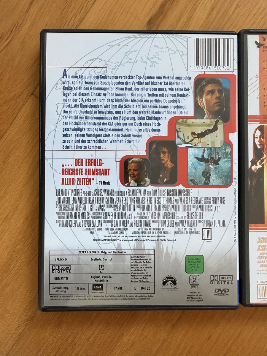 Tutti i DVDs: Mission Impossible DVD Set Teil 1 - 3 – Usato da Kölliken venduto da nerdorado 1