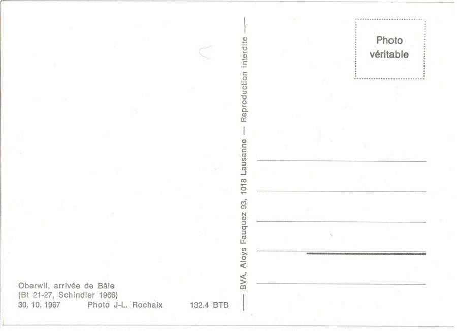 Cartoline postali: BTB Birsigtalbahn à Oberwil arrivant de Bâle – Usato da Frauenfeld venduto da POML 1