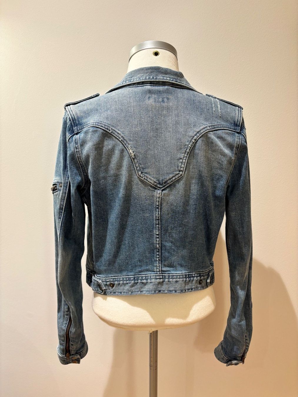 Giacche: schöne Jeansjacke im Biker-Stil, Grösse 36 – Usato da Neunkirch venduto da autoscooter57 3