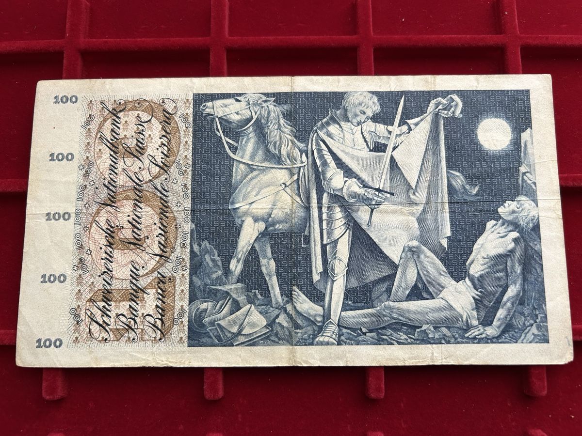 Banknoten: Highlight 100 Franken CH-Note 1957 – Gebraucht aus Büttikon AG von Rcook 2
