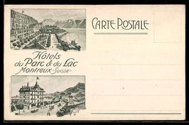 Künstler-AK Montreux, Hôtels du Parc & du Lac