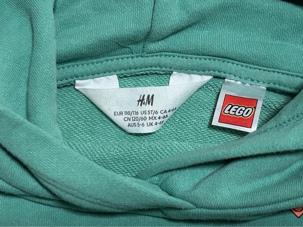Grüner Kapuzenpullover Gr. 110 116 Hoodie H&M LEGO 4-6 Jahre 2