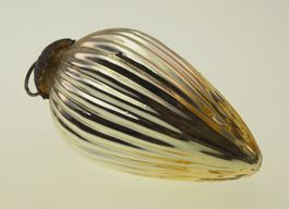 Weihnachtskugel goldig Glaspendel Biedermeier Stil massiv